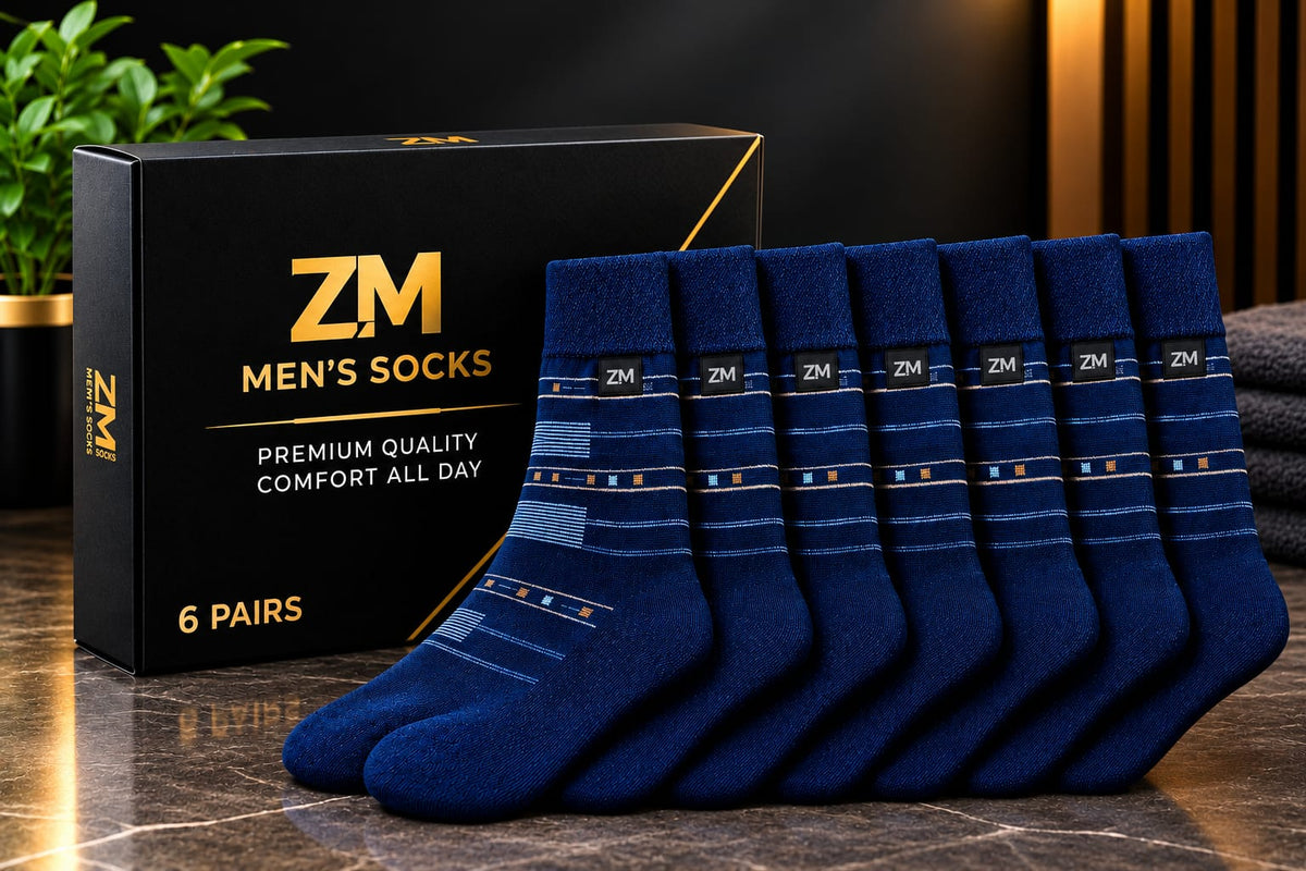 COTTON SOFT FABRIC SOCKS FOR MEN (PAIR OF 6)