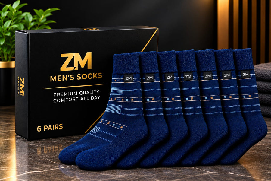 COTTON SOFT FABRIC SOCKS FOR MEN (PAIR OF 6)