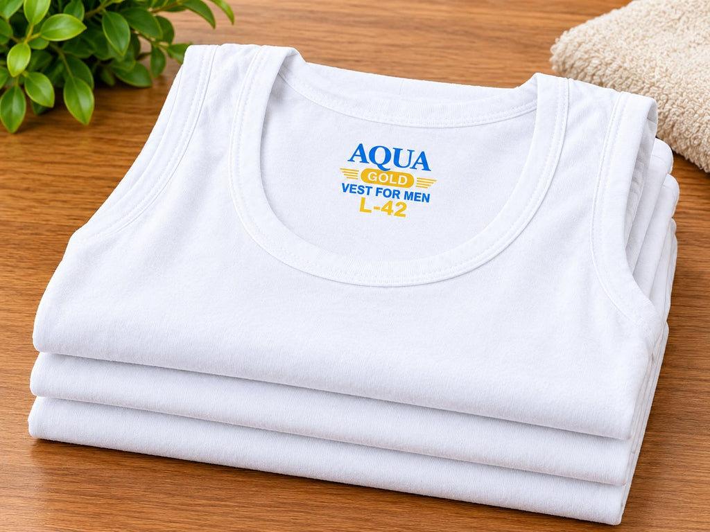 AQUA GOLD VEST COTTON FABRIC FOR MEN (PACK OF 6)